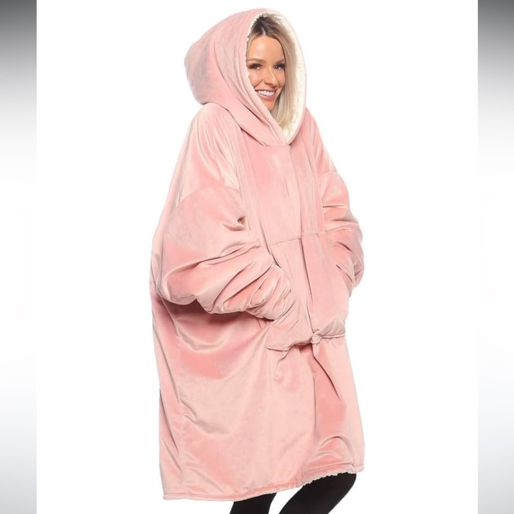 Pink Oversized Hoodie Blanket